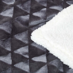 Homescapes Dark Grey Geometric Triangle Velvet Throw, 200 X 230Cm - thumbnail 5