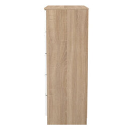 Trent 5 Drawer Chest Of Drawers In White Matt & Black Matt (Ready Assembled) - thumbnail 3