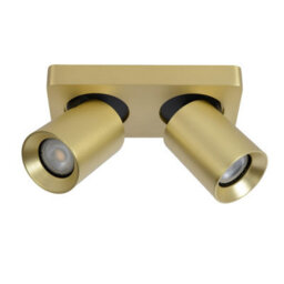 Lucide Nigel Modern Twin Ceiling Spotlight - Led Dim To Warm - Gu10 - 2X5W 2200K/3000K - Matt Gold, Brass - thumbnail 3