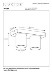 Lucide Nigel Modern Twin Ceiling Spotlight - Led Dim To Warm - Gu10 - 2X5W 2200K/3000K - Matt Gold, Brass - thumbnail 7