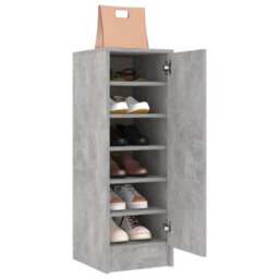 Walplus Shoe Cabinet Concrete Grey 32X35X92 Cm Engineered Wood - thumbnail 4
