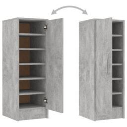 Walplus Shoe Cabinet Concrete Grey 32X35X92 Cm Engineered Wood - thumbnail 6