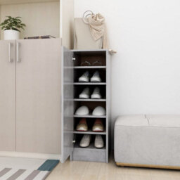 Walplus Shoe Cabinet Concrete Grey 32X35X92 Cm Engineered Wood - thumbnail 1
