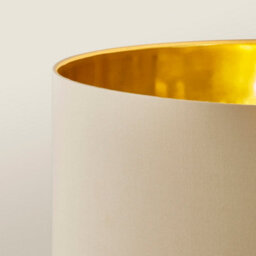 Valuelights Louis Beige With Metallic Gold Inner Shade Black Arched Stem Curved Floor Lamp - thumbnail 3