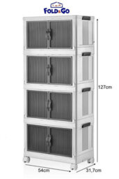 Woohoo Furniture Collapsible Closet Organizers With Wheels And Door Stackable Plastic Foldable Storage Boxes Removable Easy Assemble Storage Shelf - thumbnail 8