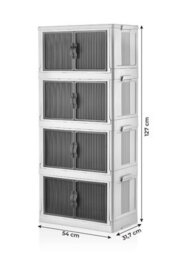 Woohoo Furniture Collapsible Closet Organizers With Wheels And Door Stackable Plastic Foldable Storage Boxes Removable Easy Assemble Storage Shelf - thumbnail 1