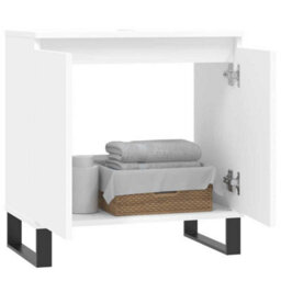 Berkfield Industrial Bathroom Cabinet White 58X33X60 Cm Engineered Wood - thumbnail 3