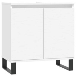 Berkfield Industrial Bathroom Cabinet White 58X33X60 Cm Engineered Wood - thumbnail 1