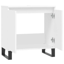 Berkfield Industrial Bathroom Cabinet White 58X33X60 Cm Engineered Wood - thumbnail 5