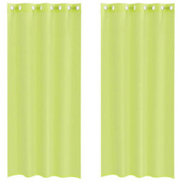 Berkfield Voile Curtains With Grommets 2 Pcs Apple Green 140X225 Cm - thumbnail 2