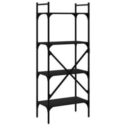 Berkfield Bookcase 4-Tier Black 56X31.5X138.5 Cm Engineered Wood - thumbnail 6