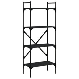 Berkfield Bookcase 4-Tier Black 56X31.5X138.5 Cm Engineered Wood - thumbnail 2