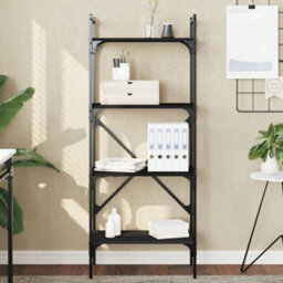 Berkfield Bookcase 4-Tier Black 56X31.5X138.5 Cm Engineered Wood - thumbnail 1