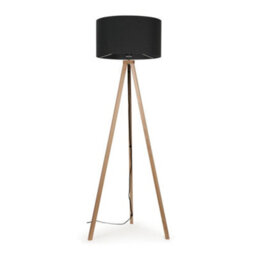 Valuelights Barbro Natural Tripod Floor Lamp With Charcoal Drum Shade - thumbnail 3