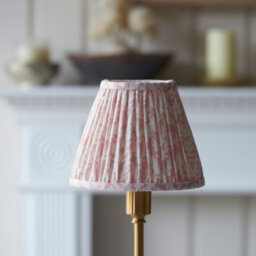 Luminosa Lighting Luminosa Burley Rechargeable Brushed Aged Brass Plate Table Lamp With Peachy Keen Fabric Leaf Shade 16Cm Integrated Led - thumbnail 4