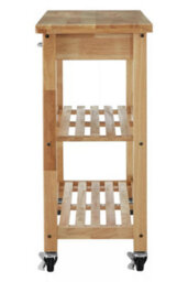 Orsina Compact Glenn Tropical Hevea Wood Kitchen Trolley, Sturdy Kitchen Trolley For Guests, Multi Tier Trolley - thumbnail 5