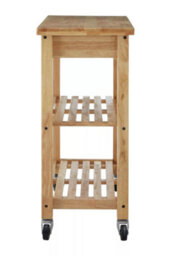 Orsina Compact Glenn Tropical Hevea Wood Kitchen Trolley, Sturdy Kitchen Trolley For Guests, Multi Tier Trolley - thumbnail 3