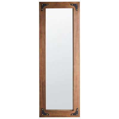 Beliani Wall Mirror Blosville 58 Cm 164 Cm Fir Wood Brown - image 1