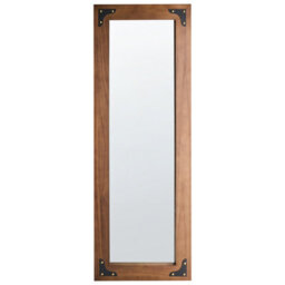 Beliani Wall Mirror Blosville 58 Cm 164 Cm Fir Wood Brown