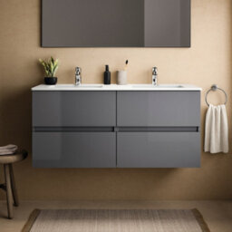 Ideal Standard Eurovit+ 1200mm Wall Mounted Vanity Unit With 4 Drawers In Mid Grey - thumbnail 2
