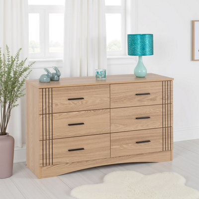 Seconique Tessa 6 Drawer Chest-Natural Oak Effect - image 1