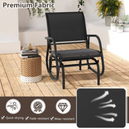 Swing Glider Chair Outdoor Rocking Chair W/ Study Metal Frame - thumbnail 3
