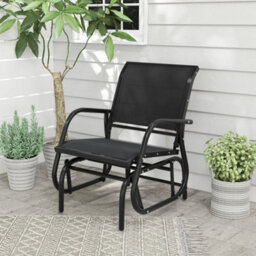 Swing Glider Chair Outdoor Rocking Chair W/ Study Metal Frame - thumbnail 5