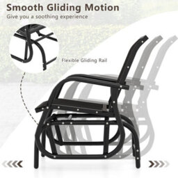 Swing Glider Chair Outdoor Rocking Chair W/ Study Metal Frame - thumbnail 4