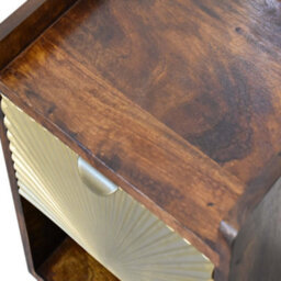 Matteo Manila Solid Mango Wood Bedside Table With Drawer And Open Slot - Dark Brown - thumbnail 7