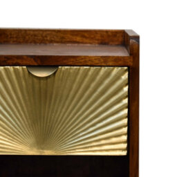Matteo Manila Solid Mango Wood Bedside Table With Drawer And Open Slot - Dark Brown - thumbnail 6