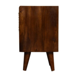 Matteo Manila Solid Mango Wood Bedside Table With Drawer And Open Slot - Dark Brown - thumbnail 9