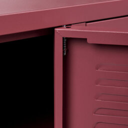Beliani Storage Unit Cardiff Metal Dark Red - thumbnail 7