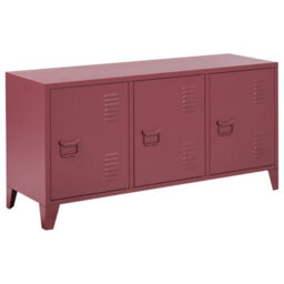 Beliani Storage Unit Cardiff Metal Dark Red - thumbnail 1