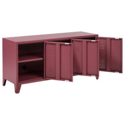 Beliani Storage Unit Cardiff Metal Dark Red - thumbnail 4