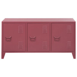 Beliani Storage Unit Cardiff Metal Dark Red - thumbnail 5