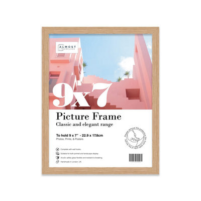 9X7 Oak Picture Frame (17.8 X 22.9Cm) Poster, Photo, Artwork, Gallery Wall Or Print - image 1