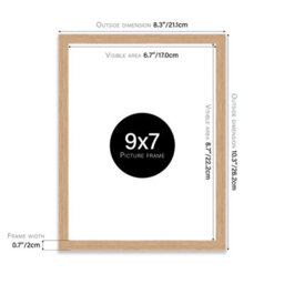 9X7 Oak Picture Frame (17.8 X 22.9Cm) Poster, Photo, Artwork, Gallery Wall Or Print - thumbnail 3