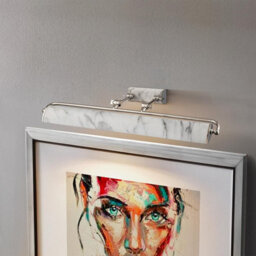 Luminosa Lighting Elstead Winchfield 4 Light Large Picture Light Polished Nickel & White Marble Effect - thumbnail 3