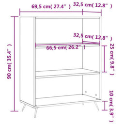 Berkfield Bookcase Concrete Grey 69.5X32.5X90 Cm Engineered Wood - thumbnail 9