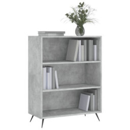 Berkfield Bookcase Concrete Grey 69.5X32.5X90 Cm Engineered Wood - thumbnail 3