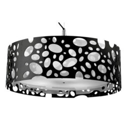 Luminosa Lighting Luminosa Lupin Pendant 4 Light E27, Gloss Black/polished Chrome - thumbnail 8