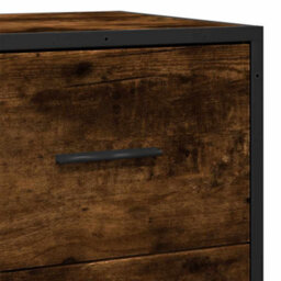 Berkfield Sideboard Smoked Oak 68X35X76 Cm Engineered Wood And Metal - thumbnail 8