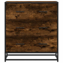 Berkfield Sideboard Smoked Oak 68X35X76 Cm Engineered Wood And Metal - thumbnail 4