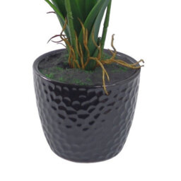 Leaf 50Cm Dark Pink Artificial Orchid In Ceramic Planter - thumbnail 6