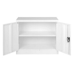 Metal Storage Cabinet 2 Door Lockable Garage Office Filing Tools - thumbnail 2