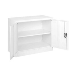 Metal Storage Cabinet 2 Door Lockable Garage Office Filing Tools - thumbnail 4