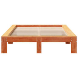 Berkfield Bed Frame Without Mattress Wax Brown 120X190 Cm Small Double Solid Wood Pine - thumbnail 4