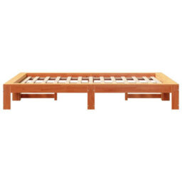 Berkfield Bed Frame Without Mattress Wax Brown 120X190 Cm Small Double Solid Wood Pine - thumbnail 5