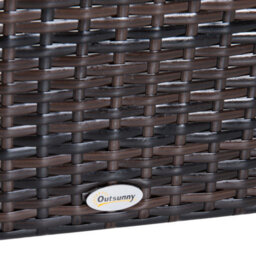 Outsunny Rattan Footstool Wicker Ottoman W/ Padded Seat For Backyard Garden - thumbnail 9