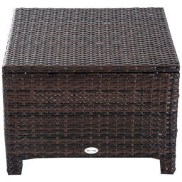 Outsunny Rattan Footstool Wicker Ottoman W/ Padded Seat For Backyard Garden - thumbnail 8